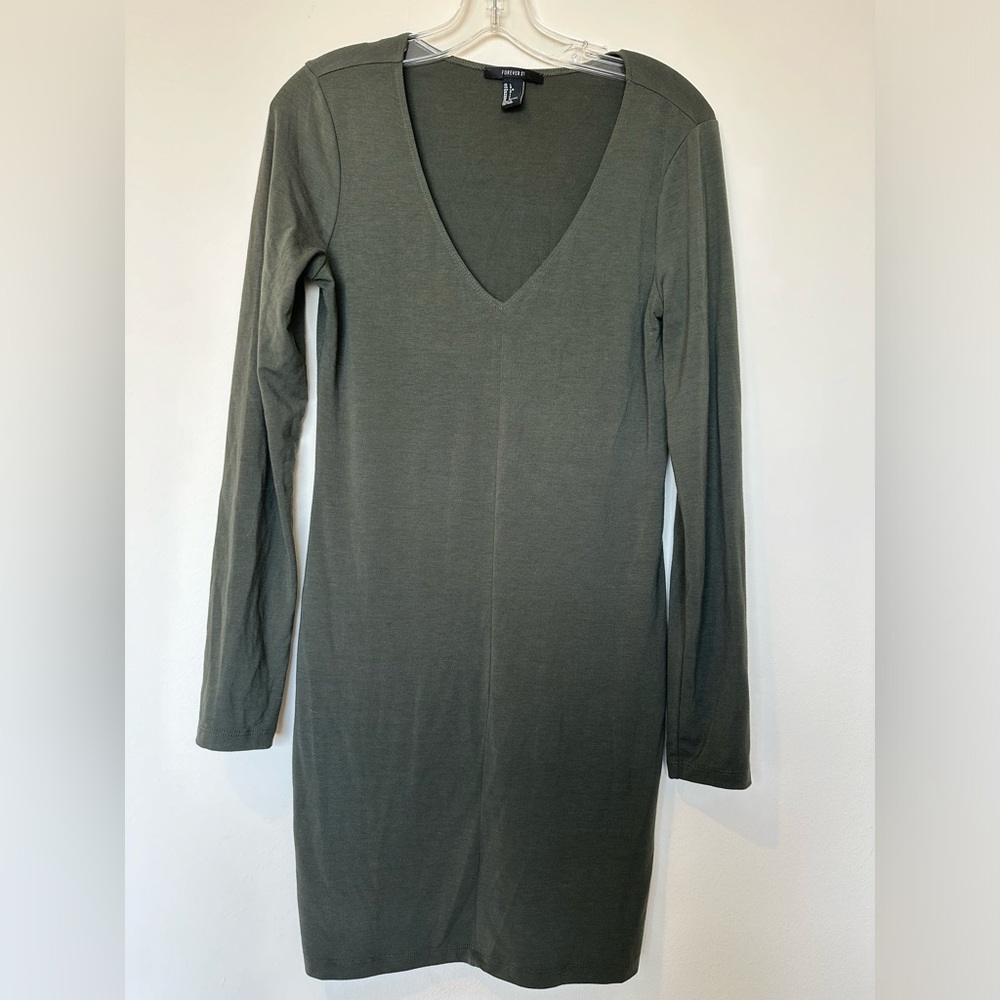 Green Midi Long Sleeve Dress